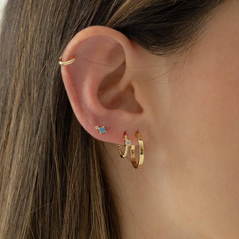 Gold Creolen, Kleine Creolen Ohrring, Zierliche Hoop Ohrringe, Hoops, Sterling Silber Hoop von SamiJEWELS