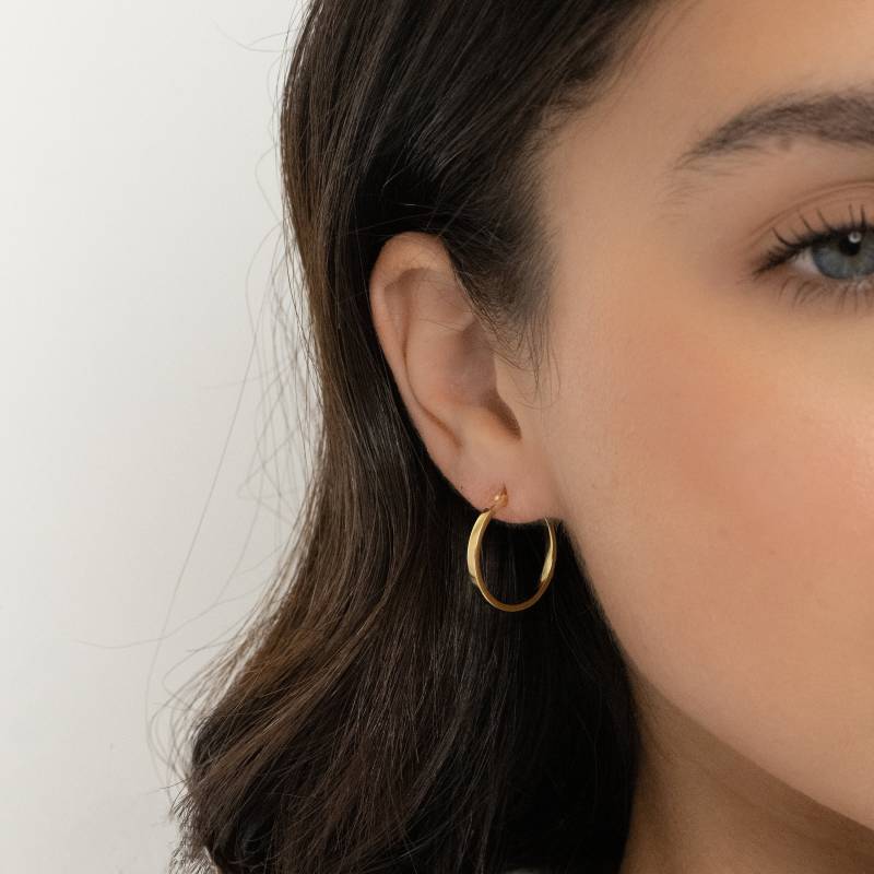 Gold Creolen, Kleine Creolen Ohrring, Zierliche Hoop Ohrringe, Hoops, Sterling Silber Hoop von SamiJEWELS