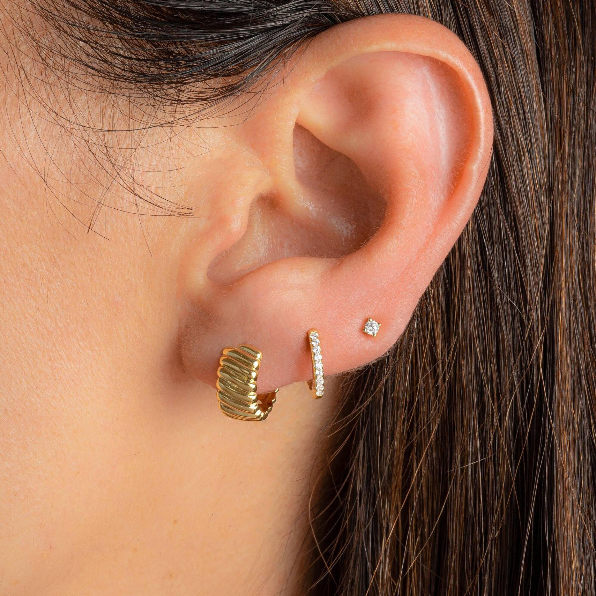 Gold Huggies, Kleine Creolen, Huggie Ohrringe Sterling Silber Minimalist Geschenk Für Sie Chunky Creolen von SamiJEWELS