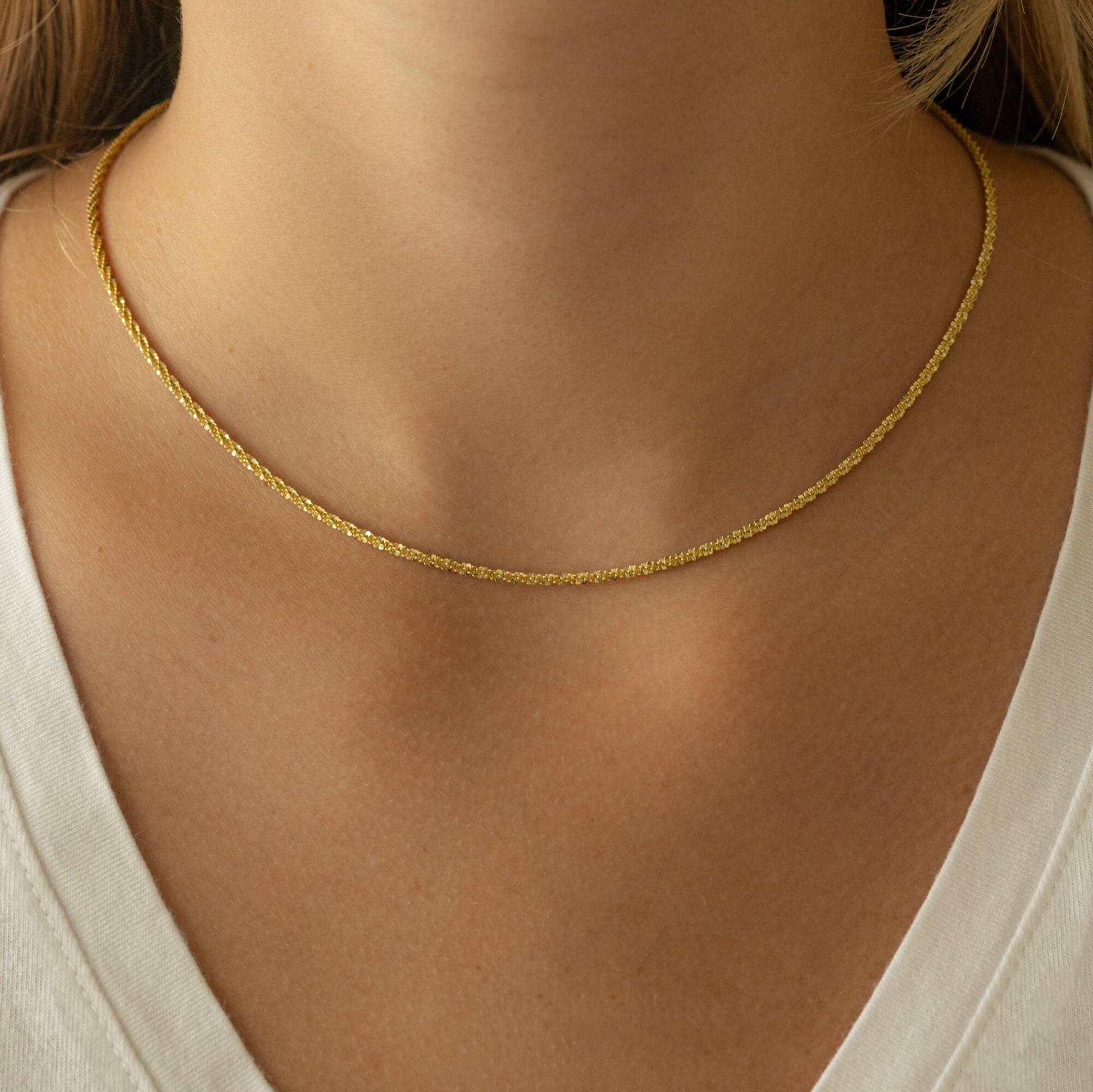 Kette Halskette, Zierliche Minimalist Gold Silber Geschenk Für Sie, Layering Halskette Seil von SamiJEWELS