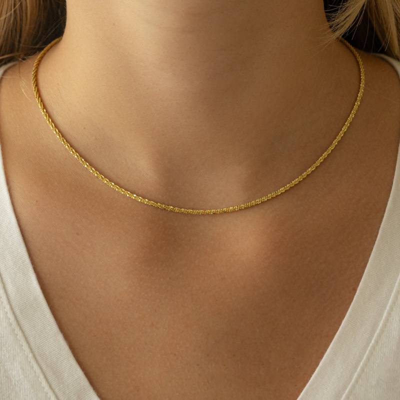 Kette Halskette, Zierliche Minimalist Gold Silber Geschenk Für Sie, Layering Halskette Seil von SamiJEWELS