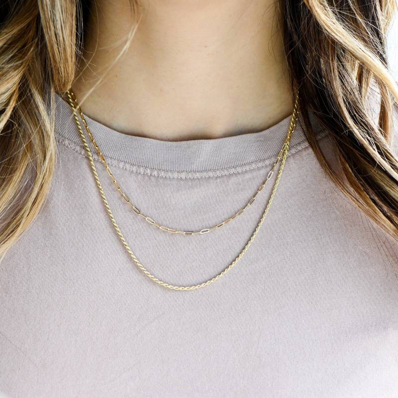 Kleine Büroklammer Halskette, Ketten-Halskette, Ketten-Glieder-Halskette, Gold-Kette Gold Gliederkette, Minimalist Halskette von SamiJEWELS