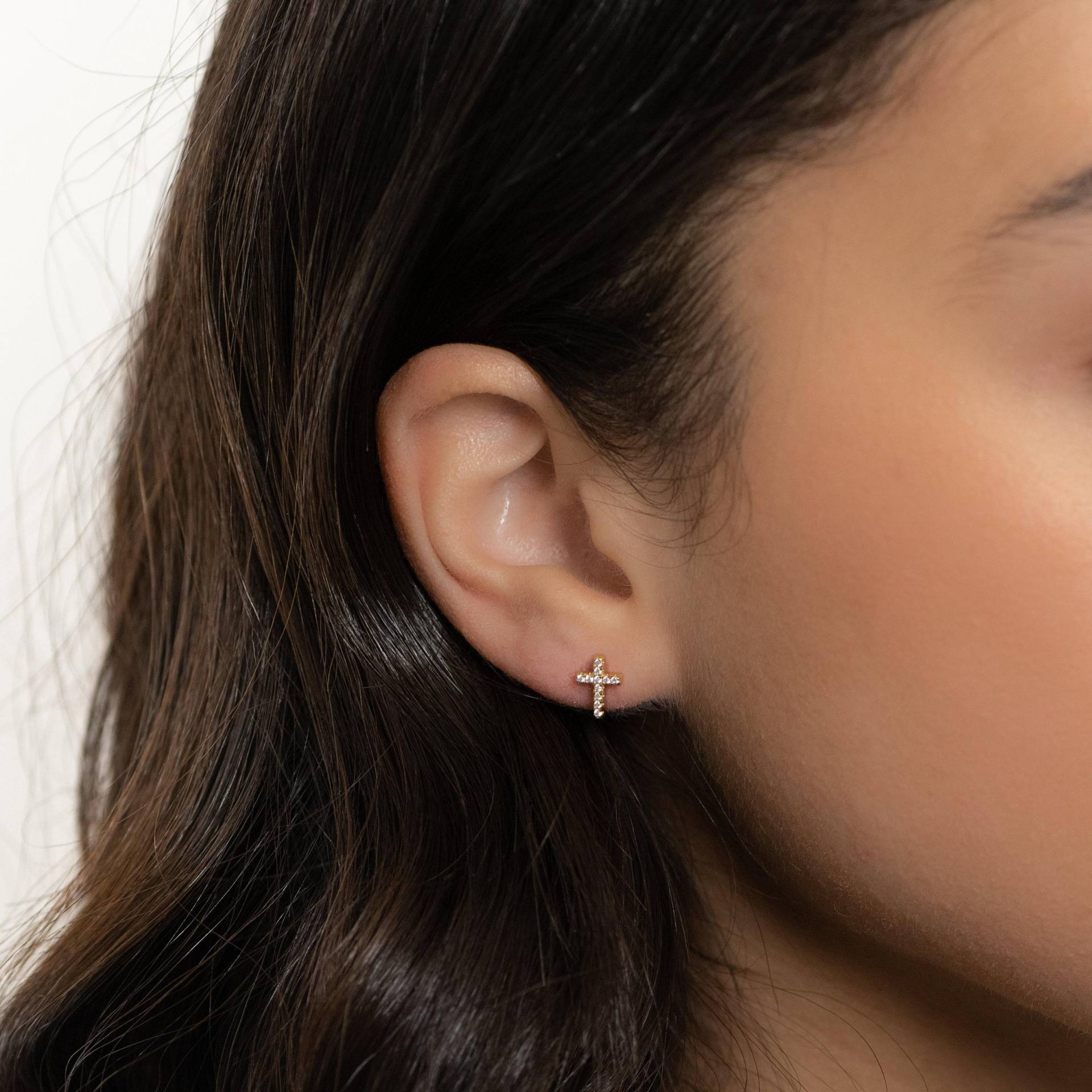 Kreuz Ohrringe, Ohrstecker Minimalist Ohrringe Gold Zarte Ohrring Kleine Geschenk Für Sie von SamiJEWELS