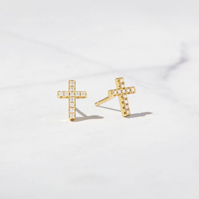 Kreuz Ohrringe, Ohrstecker Minimalist Ohrringe Gold Zarte Ohrring Kleine Geschenk Für Sie von SamiJEWELS