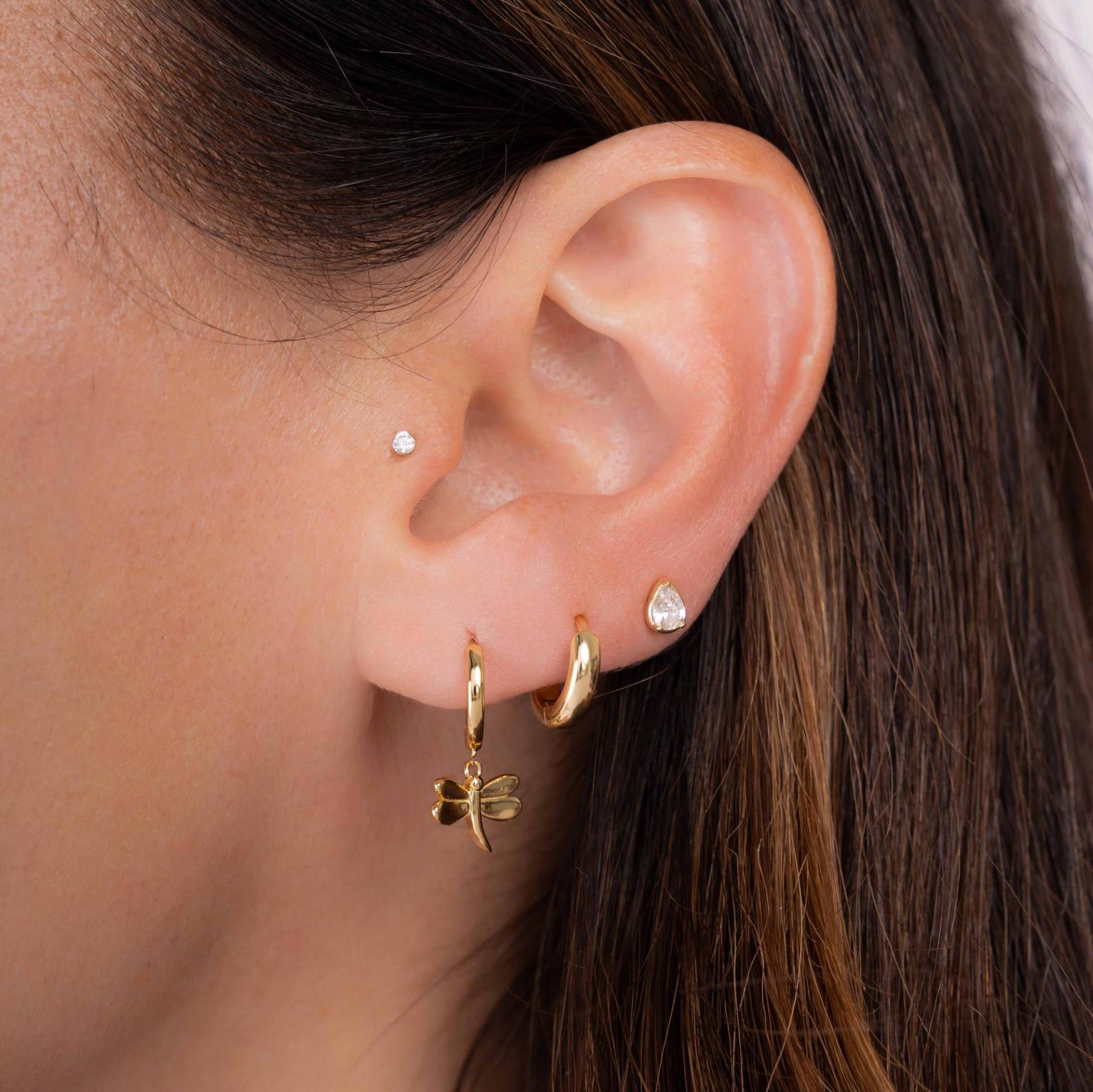 Libelle Ohrringe, Baumeln Huggie Geschenk Für Sie, Minimalist Tropfen Zierliche Boho Ohrringe von SamiJEWELS