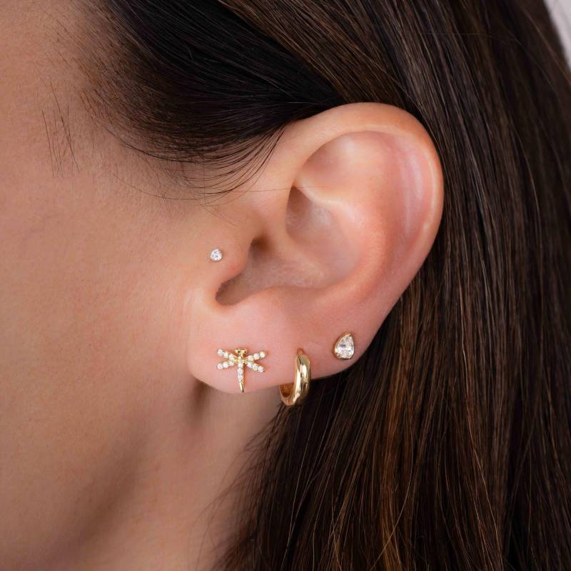 Libelle Ohrringe, Ohrstecker, Minimalist Zierliche Gold Silber Geschenk Für Sie von SamiJEWELS