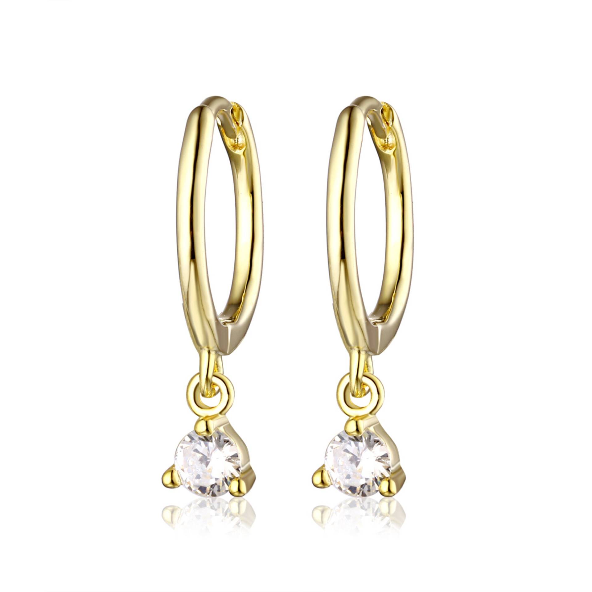 Lünette Tropfen Kleine Creolen, Huggie Ohrringe, Charme Gold Ohrring, Hoop Ohrringe von SamiJEWELS