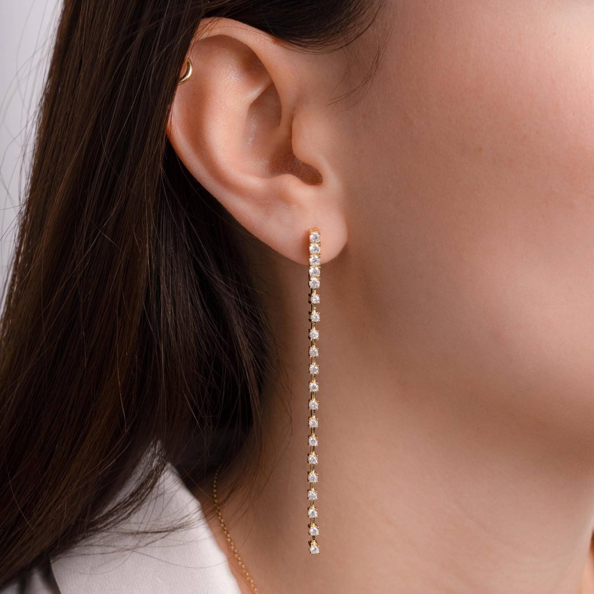 Ohrringe Baumeln, Tropfen Ohrringe, Diamant Braut Hochzeitsschmuck, Geschenk Für Sie, Hochzeit von SamiJEWELS