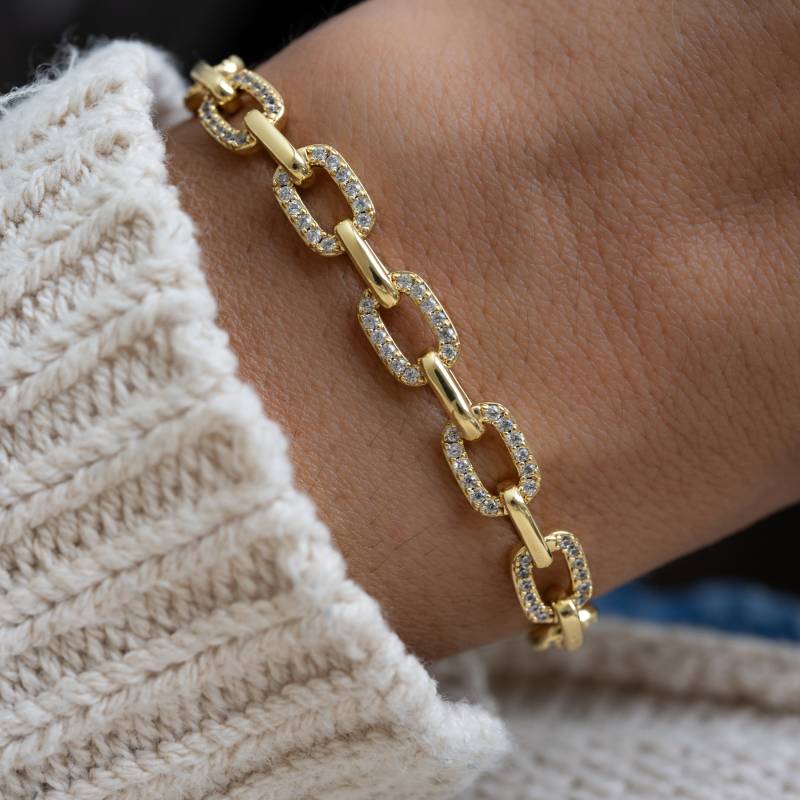 Paperclip Armband, Kettenglied Gold Gliederarmband, Vintage Armband Goldkette Silberarmband Goldarmband Geschenk Für Sie von SamiJEWELS