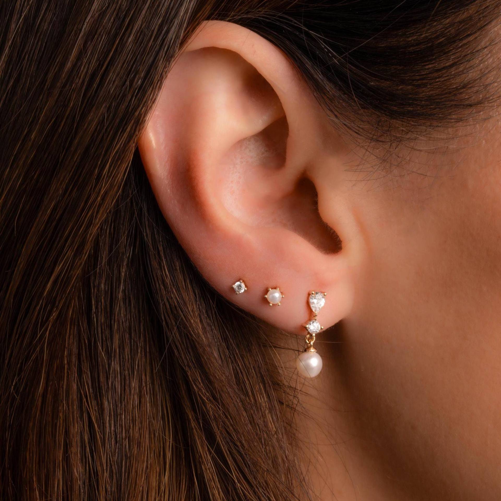 Perle Tropfen Ohrringe, Diamant Zierliche Hochzeitsschmuck, Hochzeit Brautjungfer Geschenk, Geschenk Für Sie von SamiJEWELS