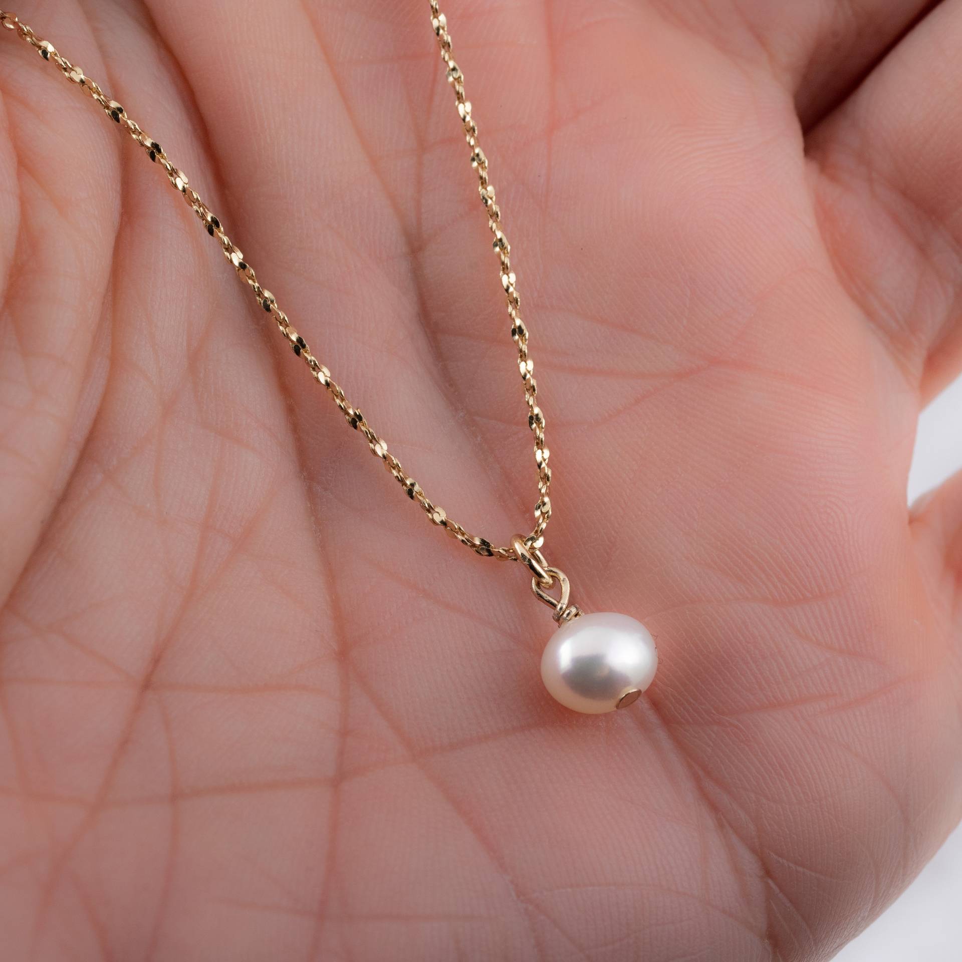 Perlenkette, Süßwasserperle Anhänger, Braut Halskette, Minimalist Perlenschmuck, Geschenk Für Mutter, Sie, Goldkette von SamiJEWELS