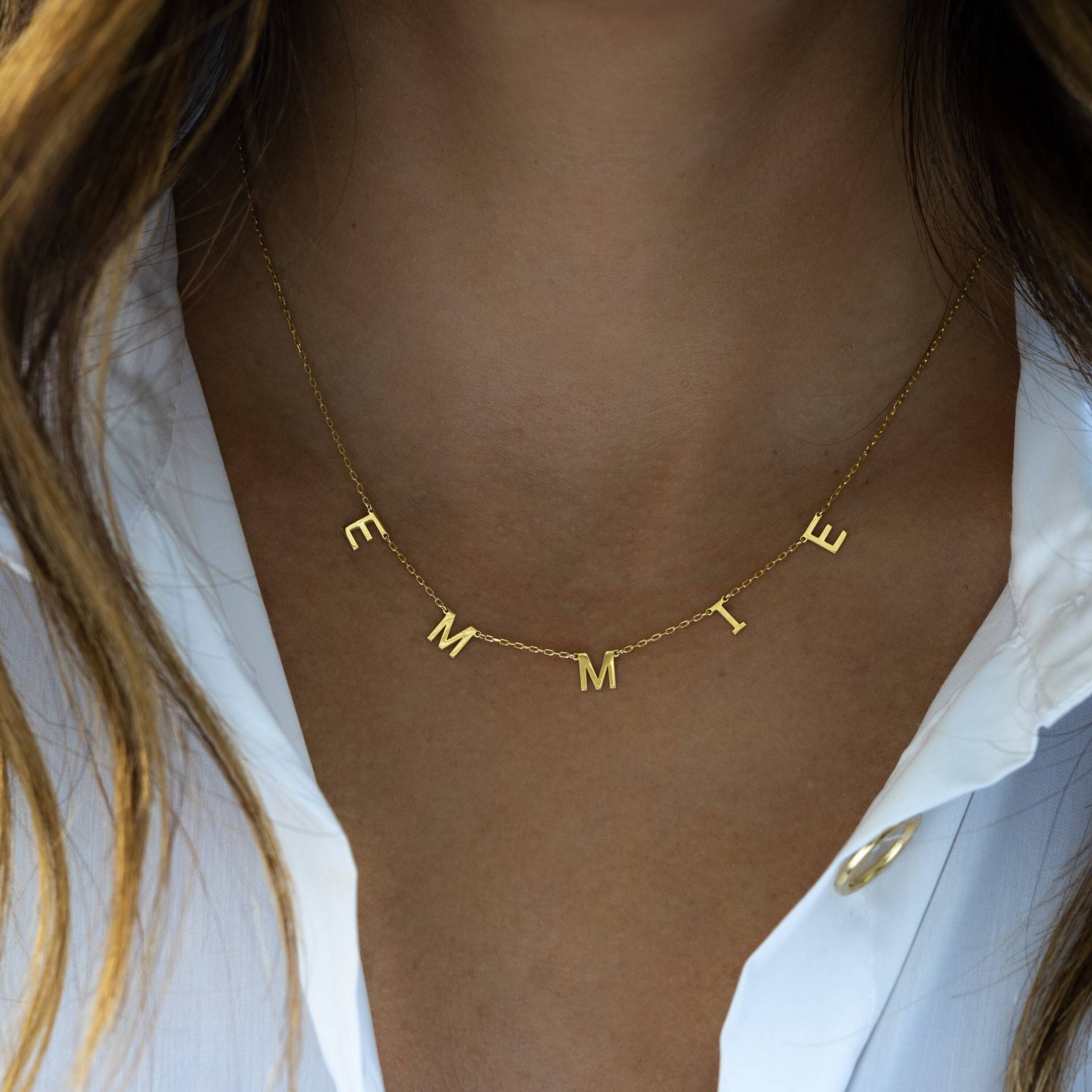 Personalisierte Buchstaben Halskette, Namenskette, Schmuck, Geschenk Für Sie, Personalisiertes Geschenk, Gold Initial von SamiJEWELS