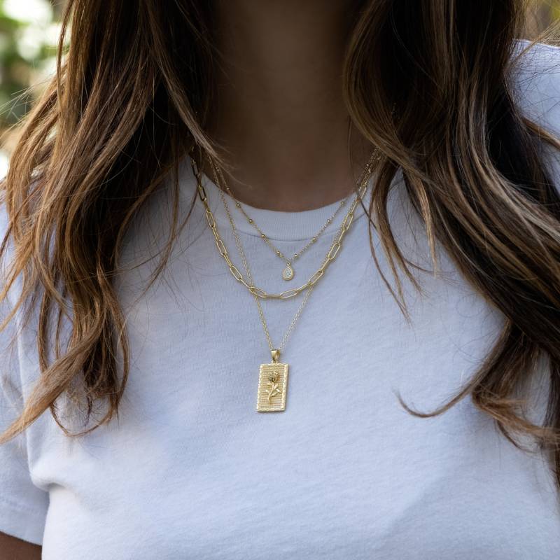 Rose Medaillon Halskette, Goldmedaillon, Layering Anhänger Weihnachtsgeschenk Für Sie von SamiJEWELS