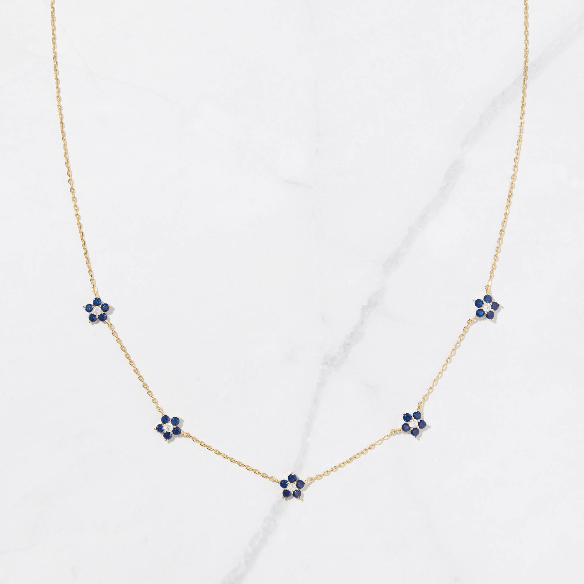 Saphir Halskette, Blume Daisy Zierliche Schmuck, September Geburtsstein, Geschenk Für Sie, Minimalist von SamiJEWELS