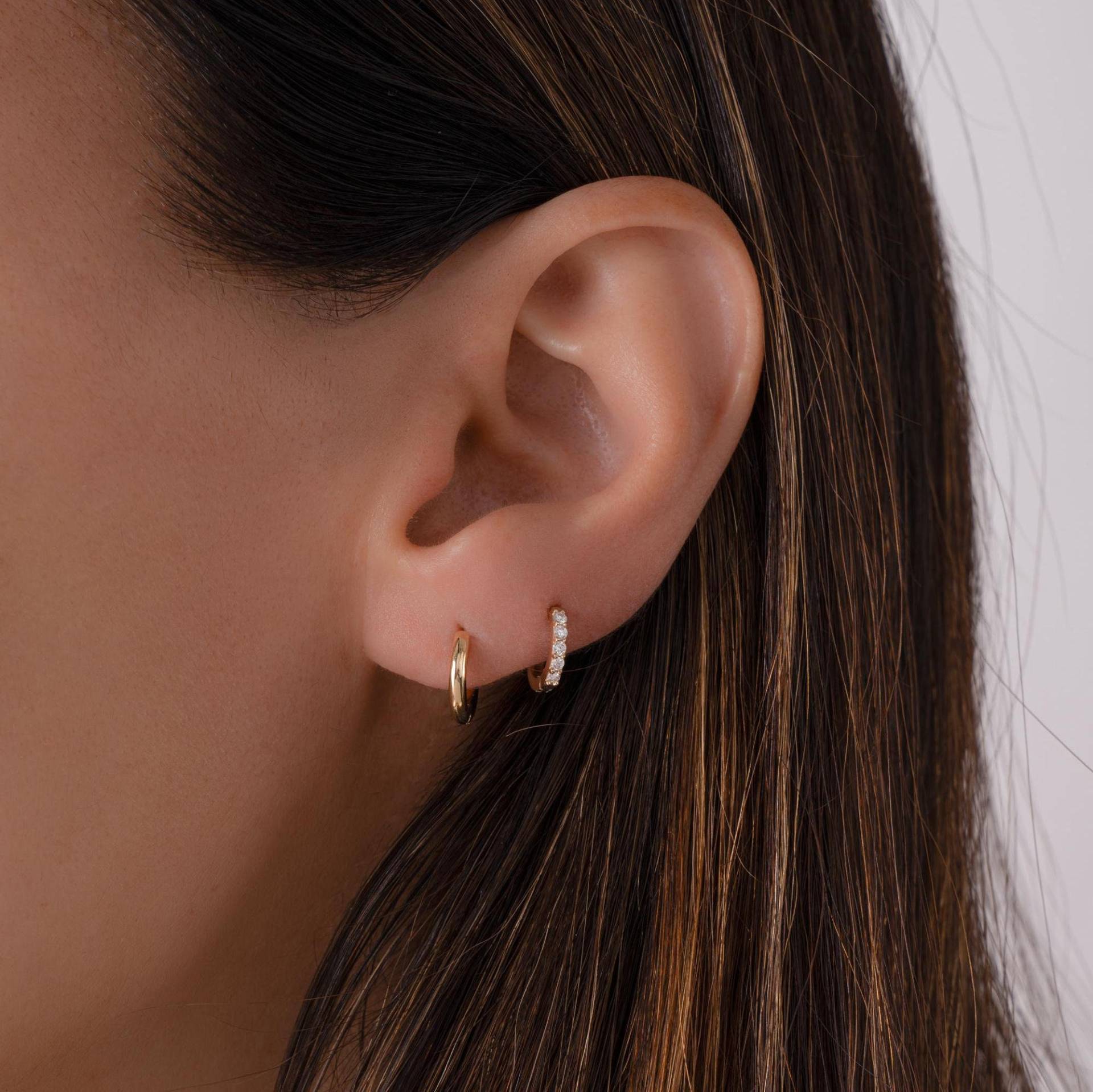 Solid Gold Huggie Ohrringe, Verkauft Ohrringe Echtes 14K Schmuck Kleine Creolen Geschenk Für Sie von SamiJEWELS