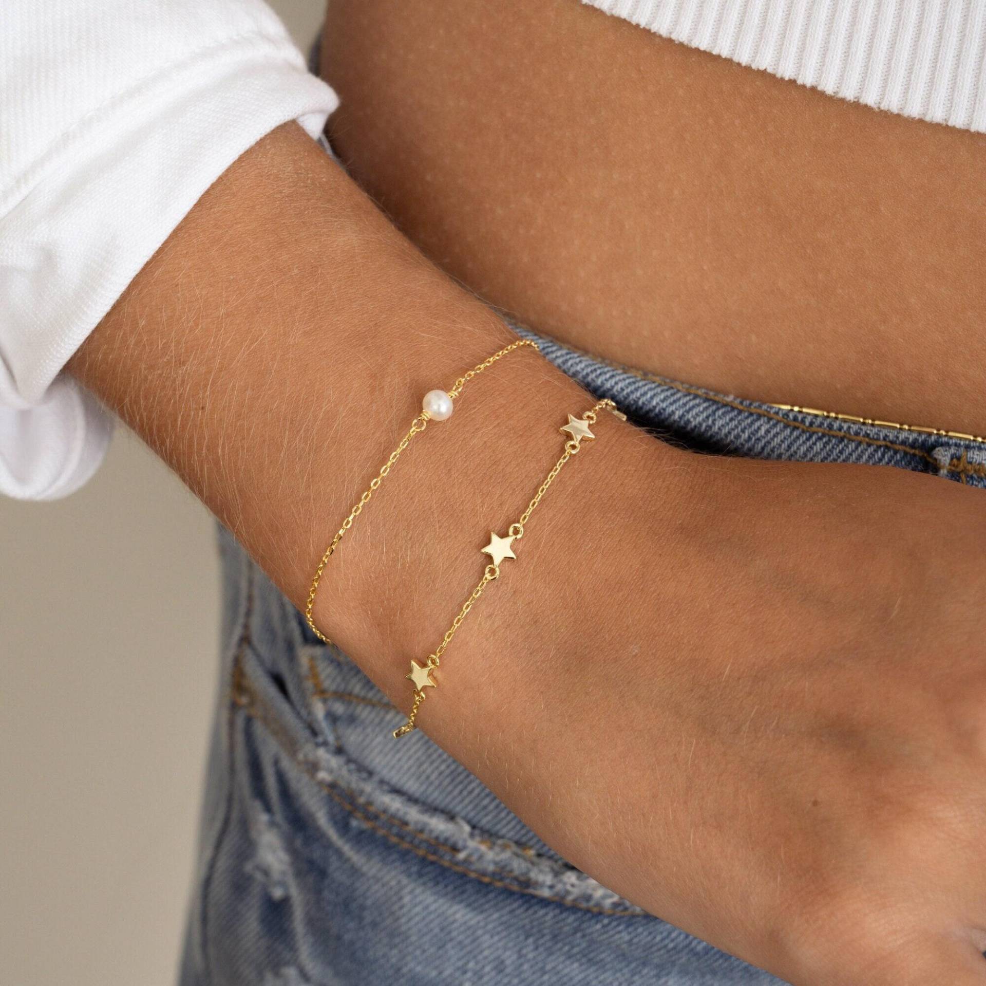 Stern Armband, Schmuck, Bettelarmband, Zierliches Minimalist Stapeln Geschenk Für Sie, Gold Armband von SamiJEWELS