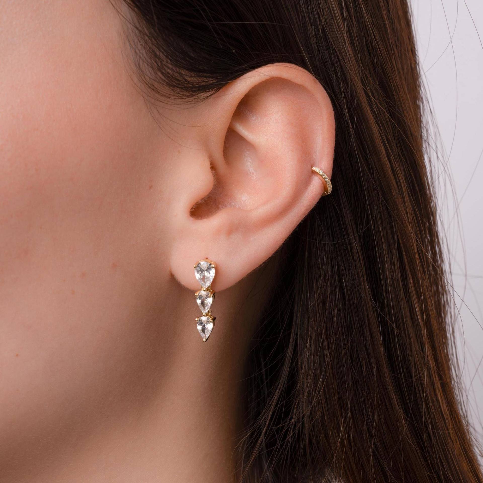 Teardrop Ohrringe, Baumeln Tropfen Diamant Braut Hochzeitsschmuck, Geschenk Für Sie, Hochzeit Ohrringe von SamiJEWELS