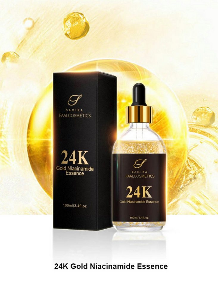 Samira Anti-Falten-Serum Hyaluron Serum Konzentrat 6 fach mit 24K echtgold Partikel, 1-tlg., verjüngt und verpasst Ihnen auch einen gesunden Glow. Samira Anti-Falten-Serum Hyaluron Serum Konzentrat 6 fach mit 24K echtgold Partikel, 1-tlg., verjüngt und verpasst Ihnen auch einen gesunden Glow. von Samira