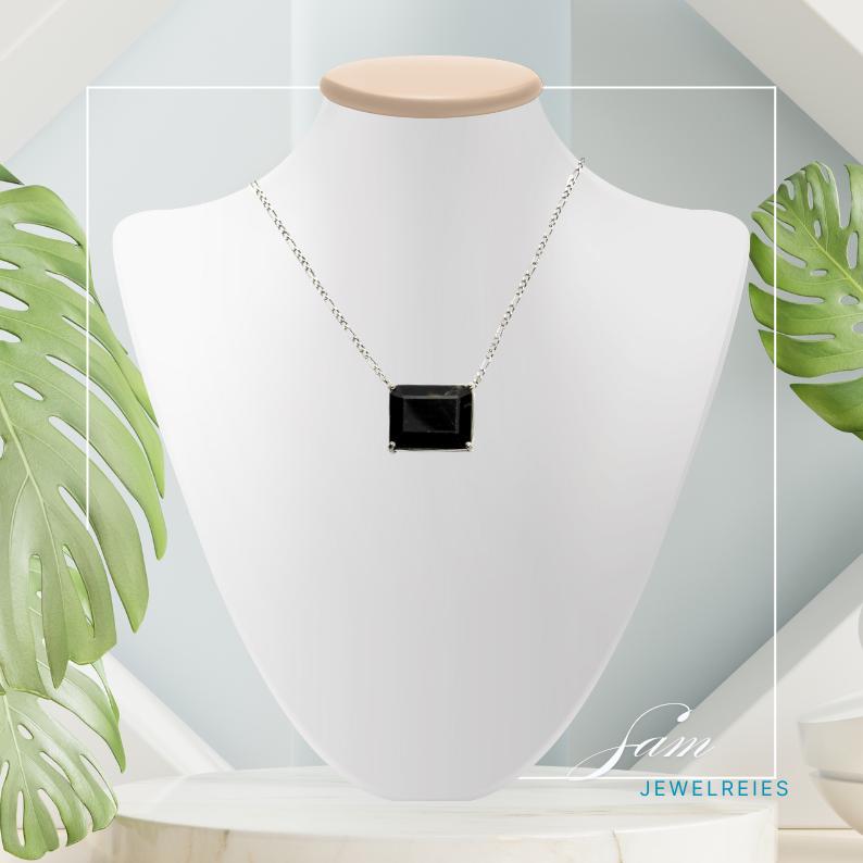 Black Tourmaline Necklace - Handmade 925 Silver Protection Pendant von SamjewelriesDE