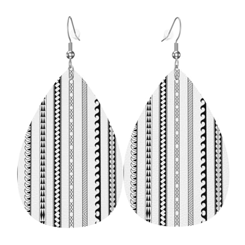 Leichte Dreiecksstreifen, Bohemian-Muster, baumelnde Ohrringe für Damen, Modeschmuck für Kostümpartys und Mädchen-Accessoires, Einheitsgröße, Leder Leichte Dreiecksstreifen, Bohemian-Muster, baumelnde Ohrringe für Damen, Modeschmuck für Kostümpartys und Mädchen-Accessoires, Einheitsgröße, Leder von Samlng