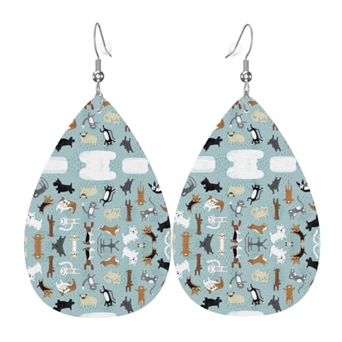Leichte Hängeohrringe mit Regenkatzen und Hunden, Modeschmuck für Kostümpartys und Mädchen-Accessoires, Einheitsgröße, Leder Leichte Hängeohrringe mit Regenkatzen und Hunden, Modeschmuck für Kostümpartys und Mädchen-Accessoires, Einheitsgröße, Leder von Samlng