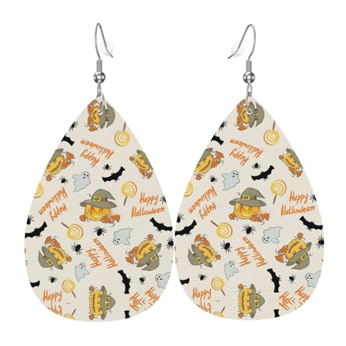 Leichte Halloween-Kürbis- und Eulen-Druck-Ohrringe für Frauen – Modeschmuck für Kostümpartys und Mädchen-Accessoires, Einheitsgröße, Leder Leichte Halloween-Kürbis- und Eulen-Druck-Ohrringe für Frauen – Modeschmuck für Kostümpartys und Mädchen-Accessoires, Einheitsgröße, Leder von Samlng