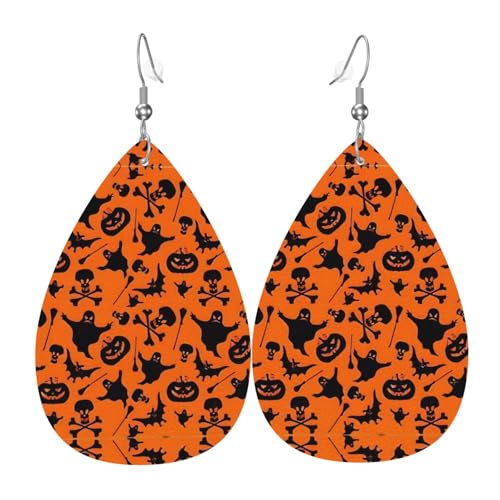 Leichte Halloween-Ohrringe mit Druckmotiv für Frauen – Modeschmuck für Kostümpartys und Mädchen-Accessoires, Einheitsgröße, Leder Leichte Halloween-Ohrringe mit Druckmotiv für Frauen – Modeschmuck für Kostümpartys und Mädchen-Accessoires, Einheitsgröße, Leder von Samlng