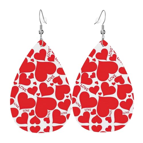 Leichte Ohrringe mit Herz-Aufdruck für Frauen – Modeschmuck für Kostümpartys und Mädchen-Accessoires, Einheitsgröße, Leder Leichte Ohrringe mit Herz-Aufdruck für Frauen – Modeschmuck für Kostümpartys und Mädchen-Accessoires, Einheitsgröße, Leder von Samlng