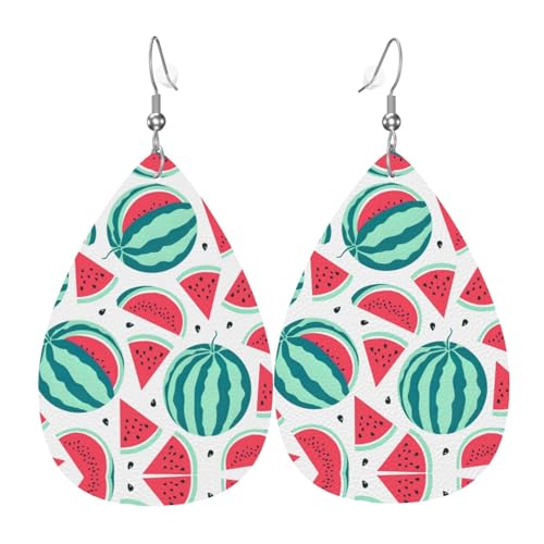 Leichte Ohrringe mit Wassermelonen-Druck für Frauen – Modeschmuck für Kostümpartys und Mädchen-Accessoires, Einheitsgröße, Leder Leichte Ohrringe mit Wassermelonen-Druck für Frauen – Modeschmuck für Kostümpartys und Mädchen-Accessoires, Einheitsgröße, Leder von Samlng