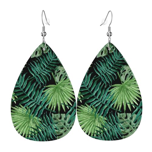 Leichte Ohrringe mit transparentem Palmblattmuster für Damen – Modeschmuck für Kostümpartys und Mädchen-Accessoires, Einheitsgröße, Leder Leichte Ohrringe mit transparentem Palmblattmuster für Damen – Modeschmuck für Kostümpartys und Mädchen-Accessoires, Einheitsgröße, Leder von Samlng
