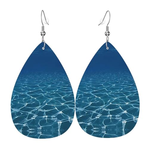 Leichte blaue Hängeohrringe mit tiefem Ozean-Druck für Frauen – Modeschmuck für Kostümpartys und Mädchen-Accessoires, Einheitsgröße, Leder Leichte blaue Hängeohrringe mit tiefem Ozean-Druck für Frauen – Modeschmuck für Kostümpartys und Mädchen-Accessoires, Einheitsgröße, Leder von Samlng