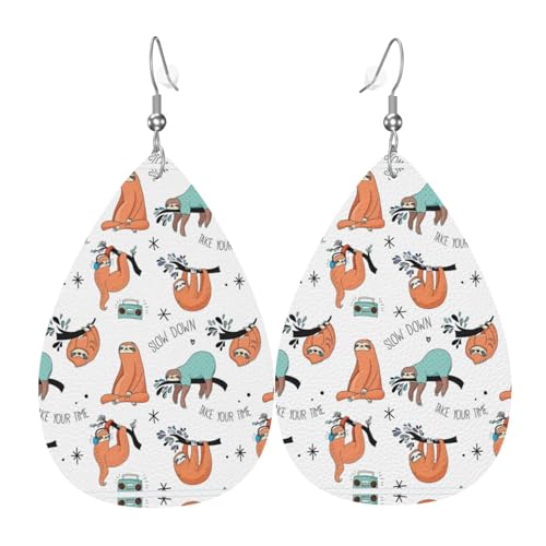 Leichte braune Faultier-Ohrringe für Frauen – Modeschmuck für Kostümpartys und Mädchen-Accessoires, Einheitsgröße, Leder Leichte braune Faultier-Ohrringe für Frauen – Modeschmuck für Kostümpartys und Mädchen-Accessoires, Einheitsgröße, Leder von SamLng