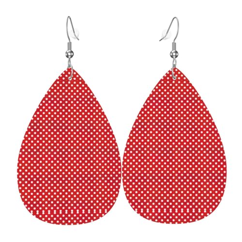 Leichte rot-weiße gepunktete Ohrringe für Damen – Modeschmuck für Kostümpartys und Mädchen-Accessoires, Einheitsgröße, Leder Leichte rot-weiße gepunktete Ohrringe für Damen – Modeschmuck für Kostümpartys und Mädchen-Accessoires, Einheitsgröße, Leder von Samlng
