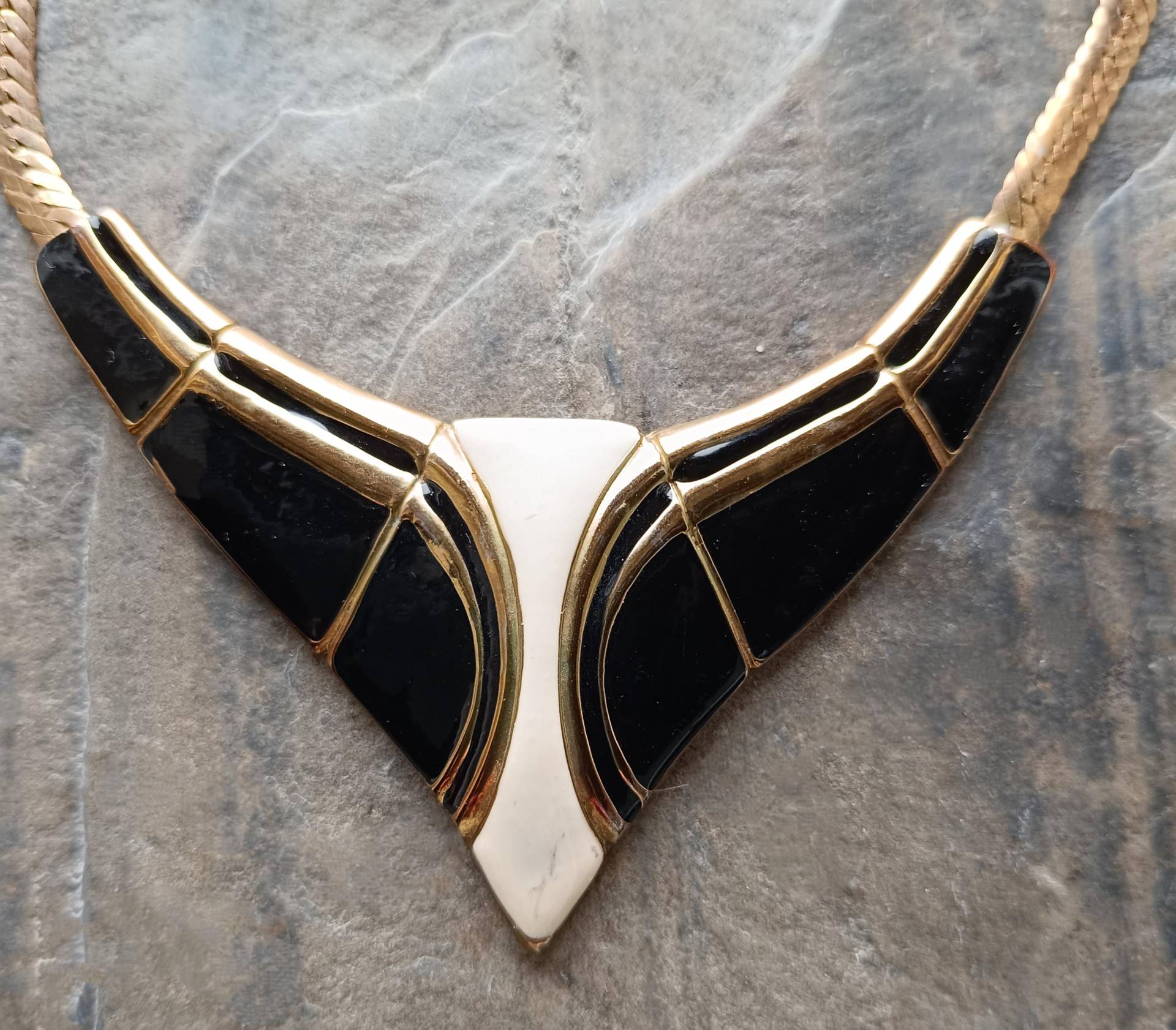 80Er Jahre Vintage Statement Halskette, Emaille von SammelwutVintage