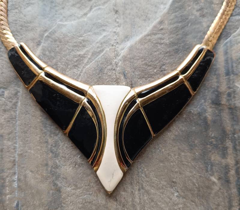 80Er Jahre Vintage Statement Halskette, Emaille von SammelwutVintage