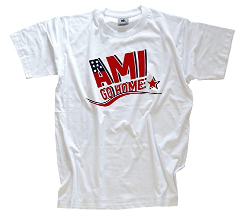Ami go Home - Flag Style T-Shirt Weiss XXL von Sammys Shirt Store