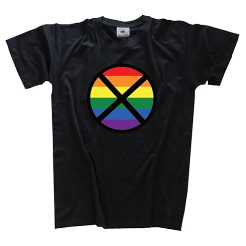 Anti Regenbogen Gender Wahn T-Shirt Klassisch Rundhals Kurzarm Schwarz XL von Sammys Shirt Store