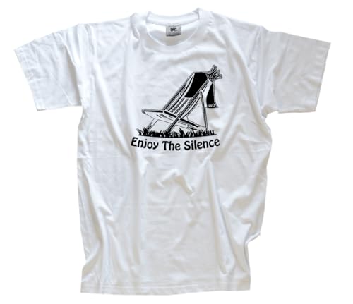 DM Enjoy The Silence Chair T-Shirt Klassisch Rundhals Kurzarm Weiss XL von Sammys Shirt Store
