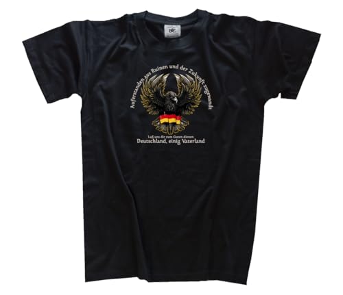Deutschland-Auferstanden aus Ruinen Adler VOLLFARB T-Shirt Klassisch Rundhals Kurzarm Schwarz M von Sammys Shirt Store