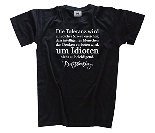 Dostojewski: Die Toleranz Wird EIN solches Niveau erreichen T-Shirt Schwarz XL von Sammys Shirt Store