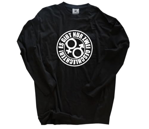 Es gibt nur Zwei Geschlechter II Langarm-Shirt Klassisch Rundhals Schwarz XXXL von Sammys Shirt Store