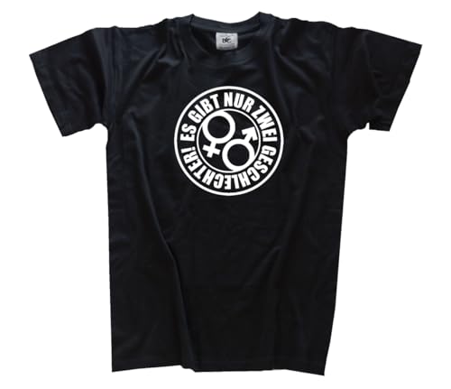 Es gibt nur Zwei Geschlechter II T-Shirt Klassisch Rundhals Kurzarm Schwarz M von Sammys Shirt Store