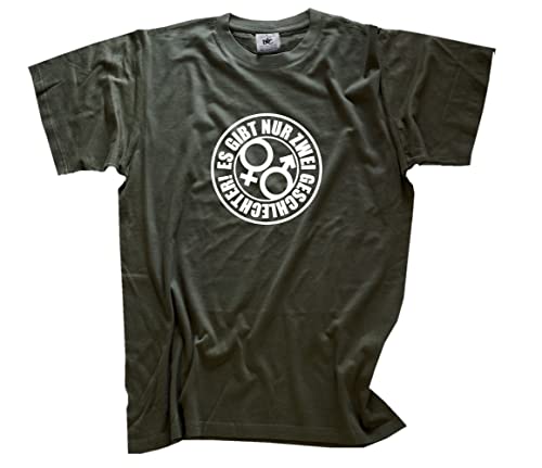 Es gibt nur Zwei Geschlechter II T-Shirt Olive XXXL von Sammys Shirt Store