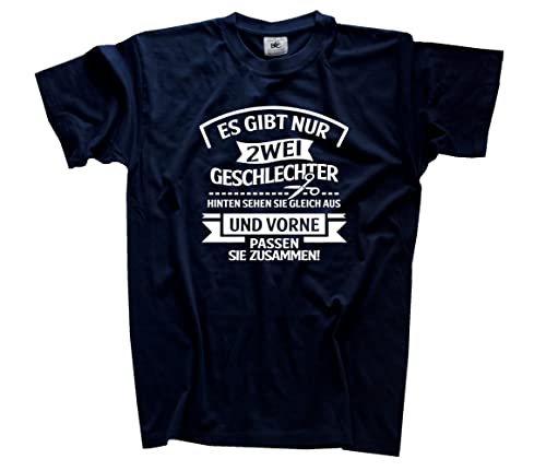 Es gibt nur Zwei Geschlechter T-Shirt Navy L von Sammys Shirt Store