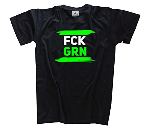 FCK GRN Fu_k Grün Grüne T-Shirt Schwarz M Klassisch Rundhals Kurzarm von Sammys Shirt Store