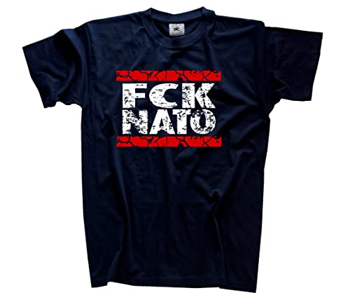 FCK NATO DMC Style T-Shirt Navy L von Sammys Shirt Store