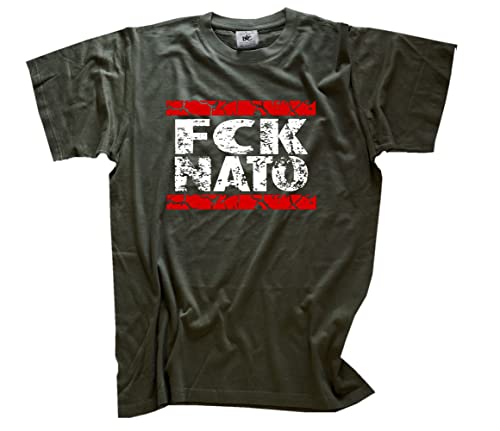 FCK NATO DMC Style T-Shirt Olive L von Sammys Shirt Store