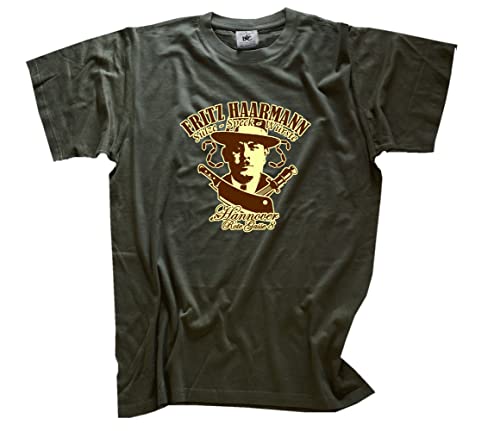 Fritz Haarmann Sülze Speck Würste T-Shirt Olive XL von Sammys Shirt Store