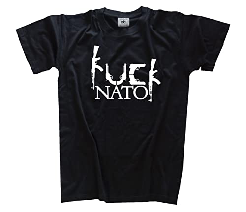 Fuck NATO 22 Frieden schaffen ohne Waffen T-Shirt Schwarz L von Sammys Shirt Store