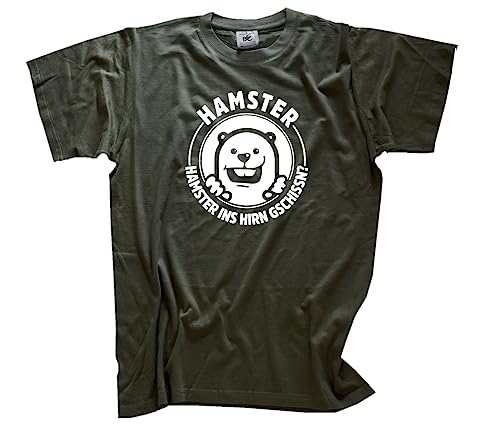 Hamster ins Hirn gschissn? T-Shirt Olive XXL von Sammys Shirt Store